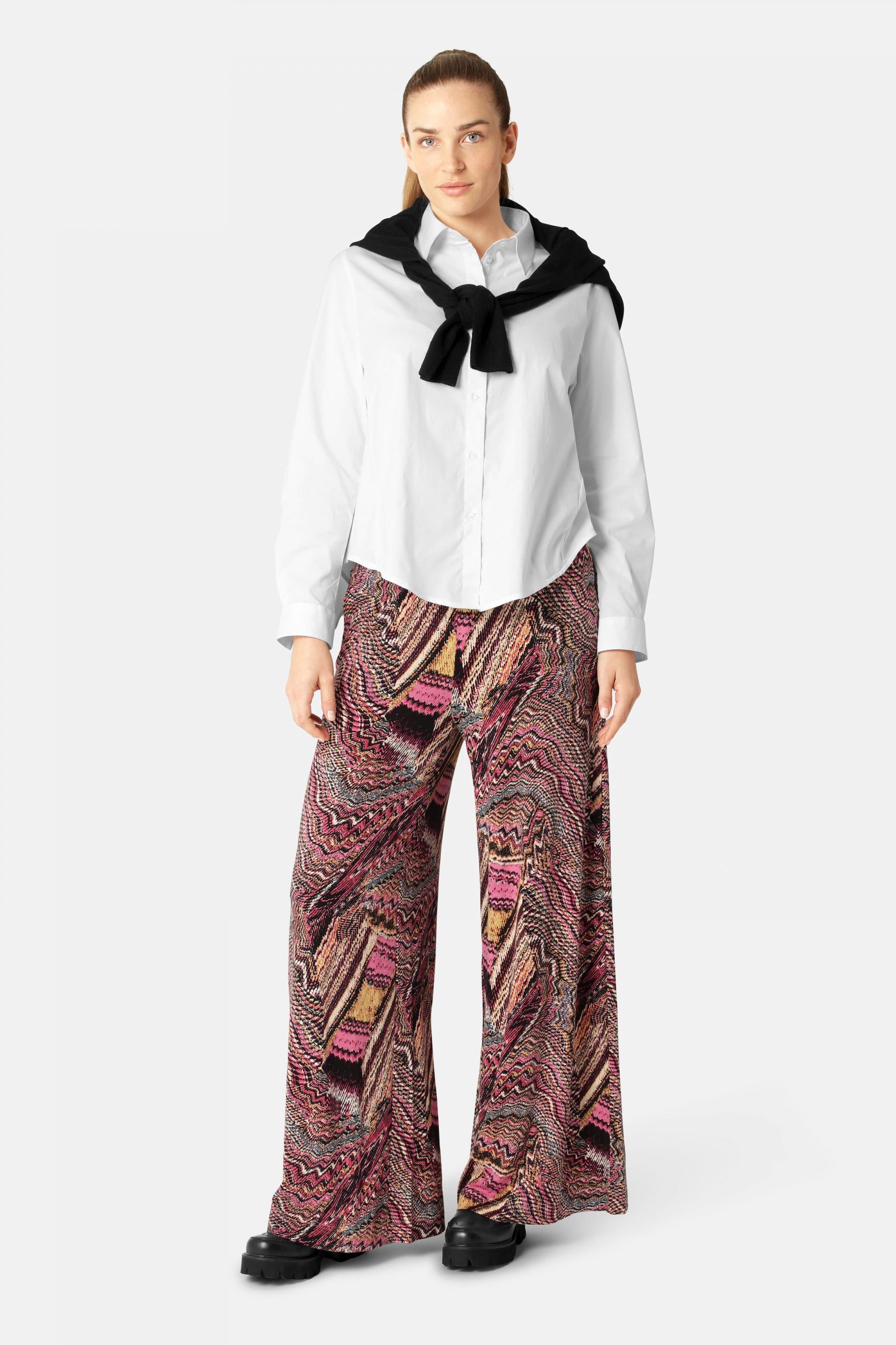 Flare Broek Lange jurk Elisa07Shell - 908 Rosy Pink | Rosy Pink | Rosy Pink | Trouser | Ilse Jacobsen