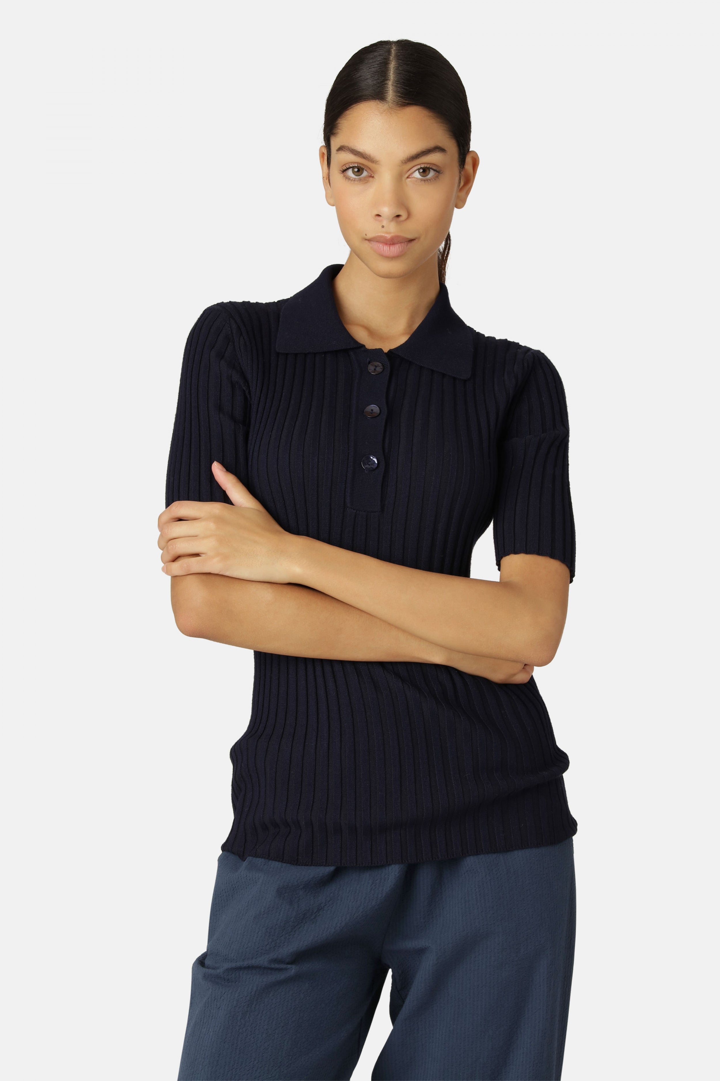 Polo GWEN4065 | Dark Indigo | Polo Shirt | Ilse Jacobsen