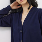 Gebreid vest GWEN4066 | Dark Indigo | Cardigan | Ilse Jacobsen