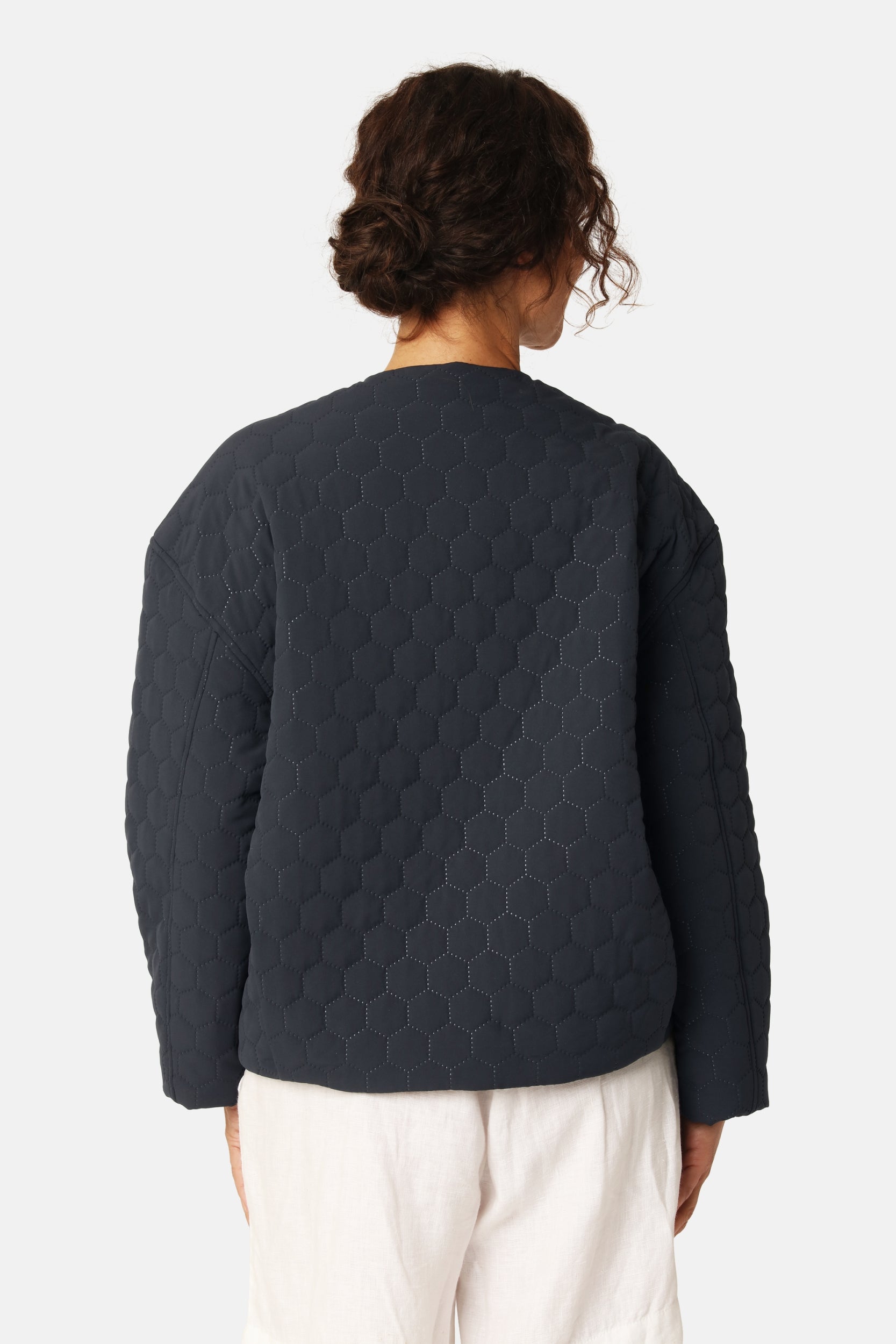 Korte Gewatteerde Jas HONEYCOMBE01 | Dark Indigo | Jacket | Ilse Jacobsen
