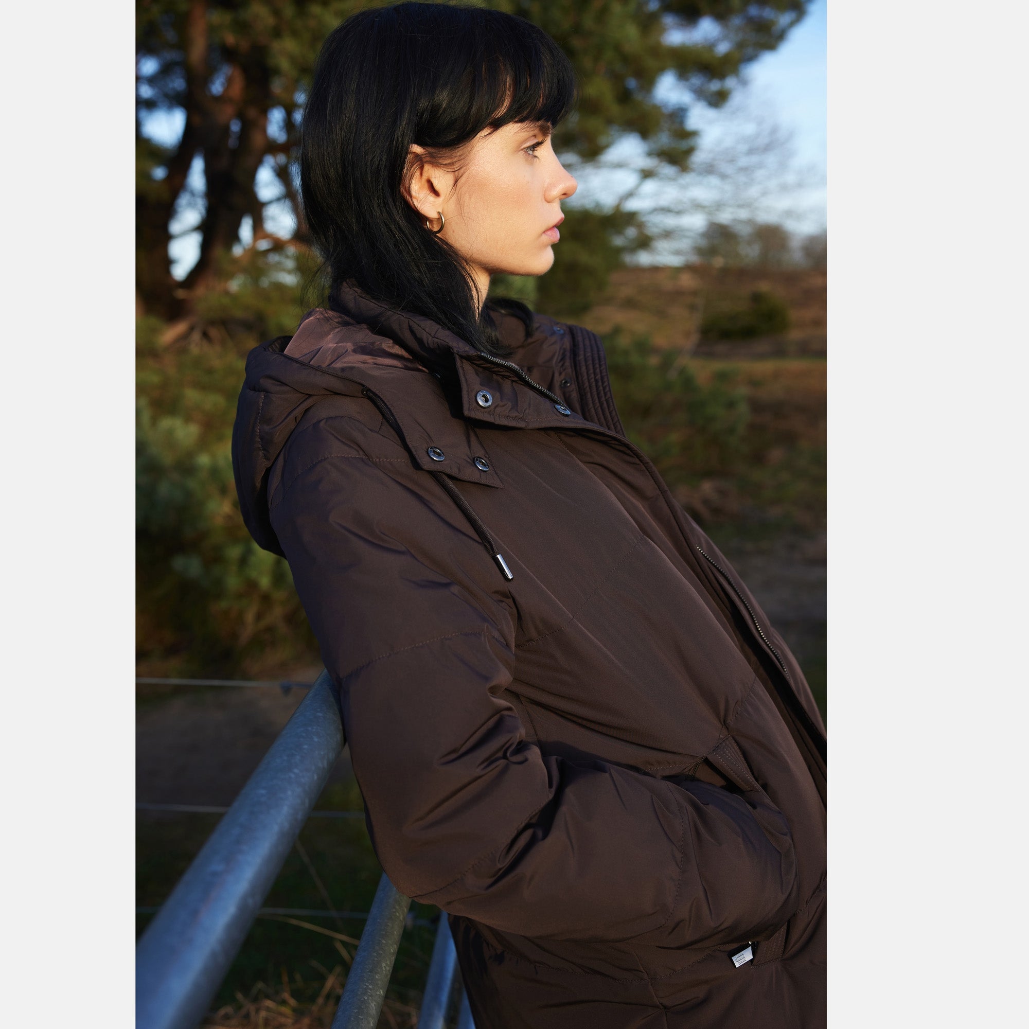 Lange Winterjas PEPPY03 - 233 Ganache | Ganache | Coat | Ilse Jacobsen