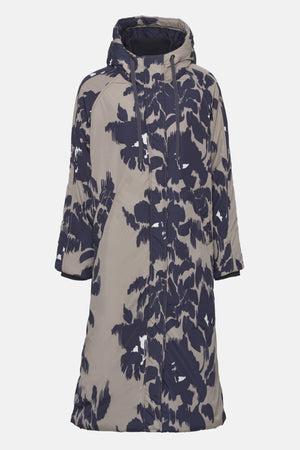 Lange gewatteerde jas PEPPY09P | Floral Decors | Coat | Ilse Jacobsen