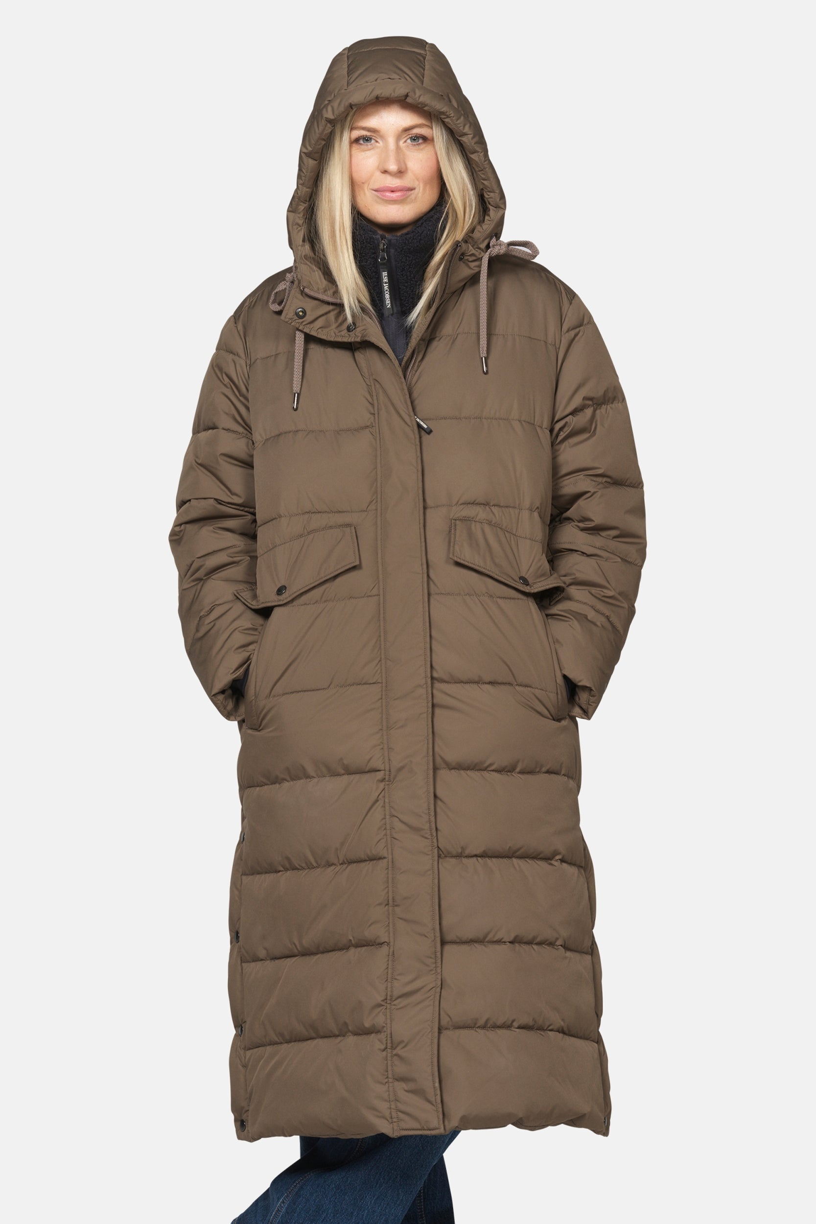 Lange gewatteerde winterjas PEPPY13 | Mud | Coat | Ilse Jacobsen