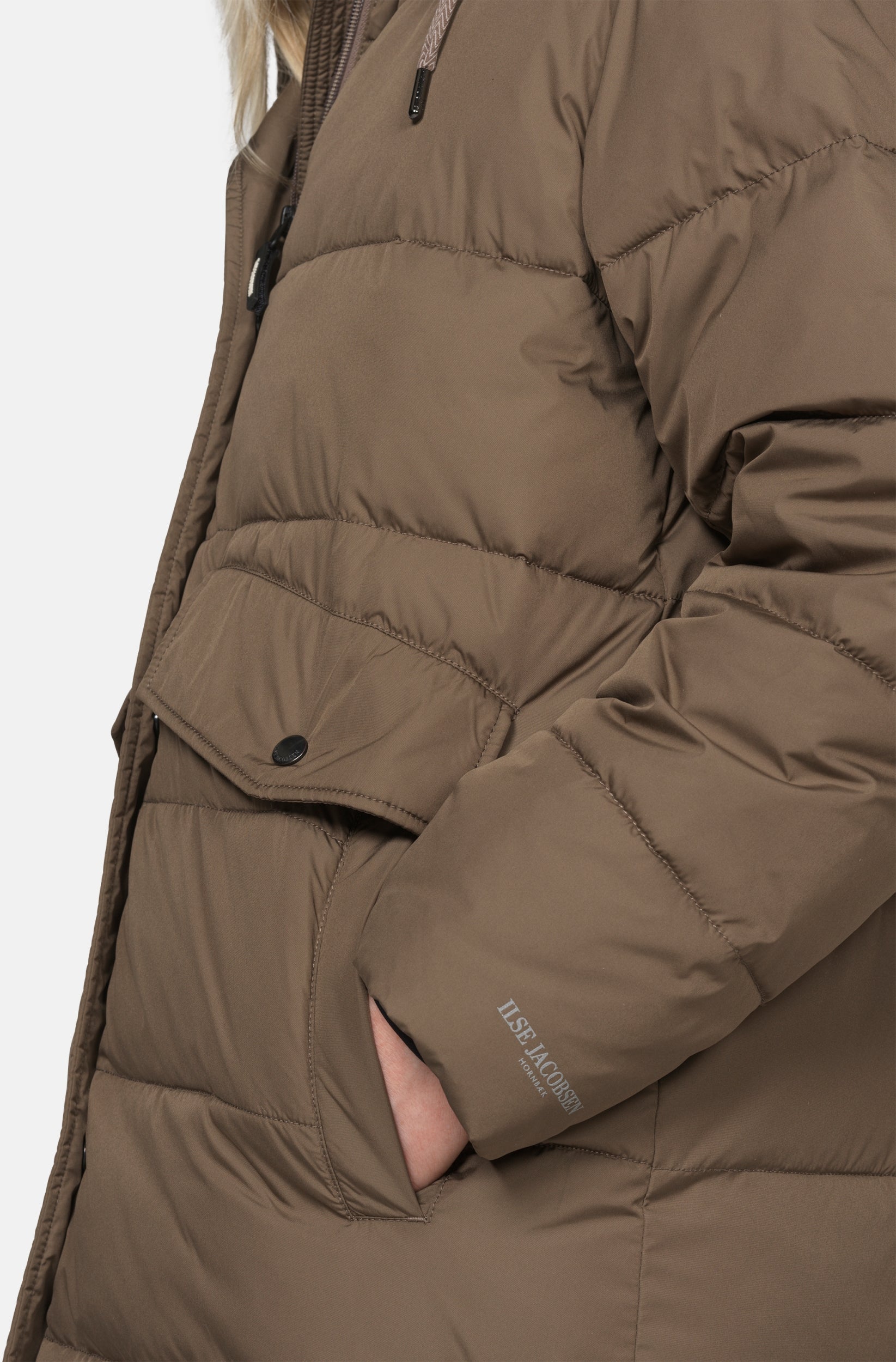 Lange gewatteerde winterjas PEPPY13 | Mud | Coat | Ilse Jacobsen
