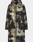 Lange Gewatteerde Jas met capuchon QUILTED08P | Moss Print | Jacket | Ilse Jacobsen