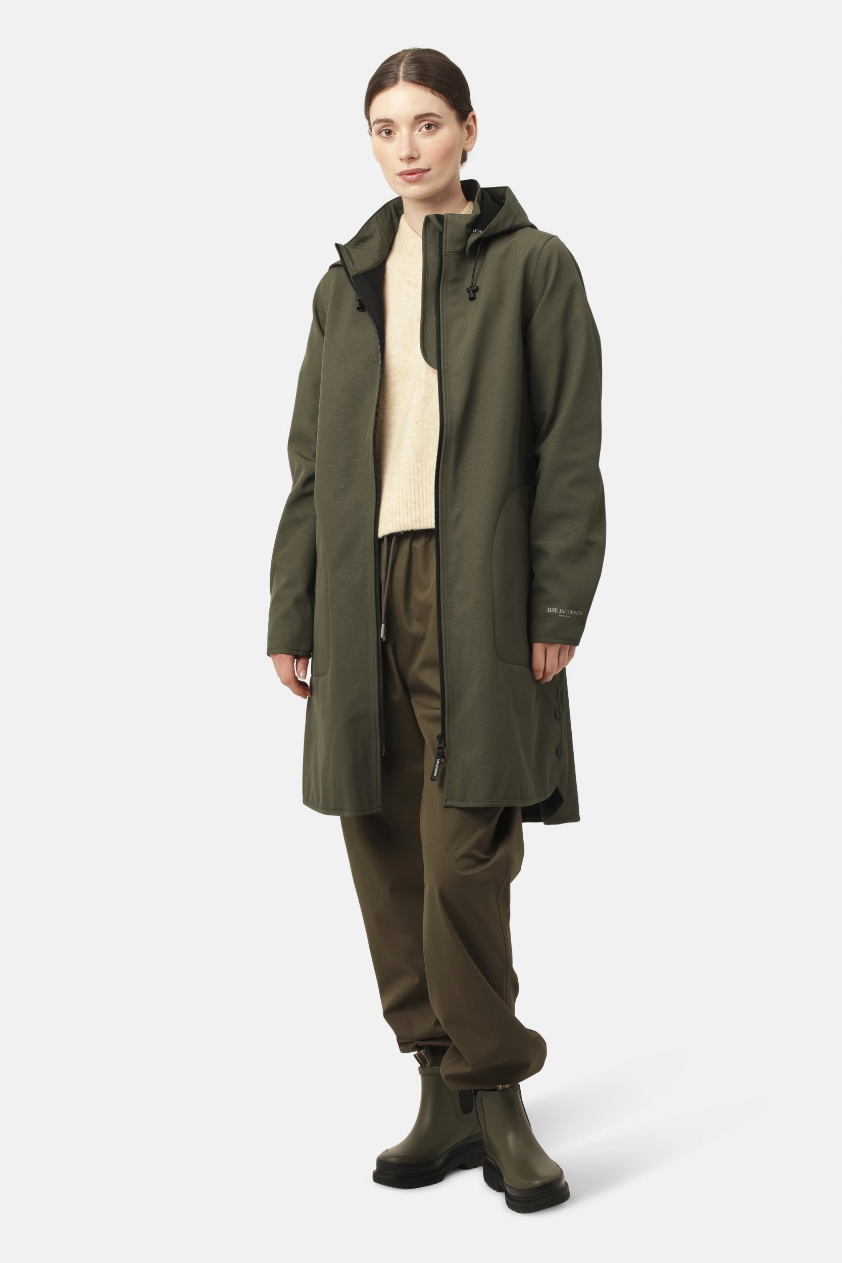 Softshell regenjas RAIN128 - 410 Army | Army | Raincoat | Ilse Jacobsen