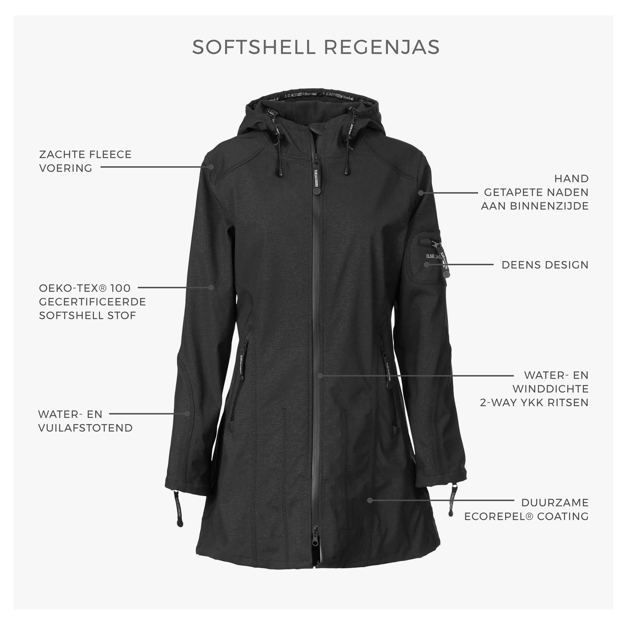 Softshell regenjas RAIN128 - 696 Winter Ocean | Winter Ocean | Raincoat | Ilse Jacobsen
