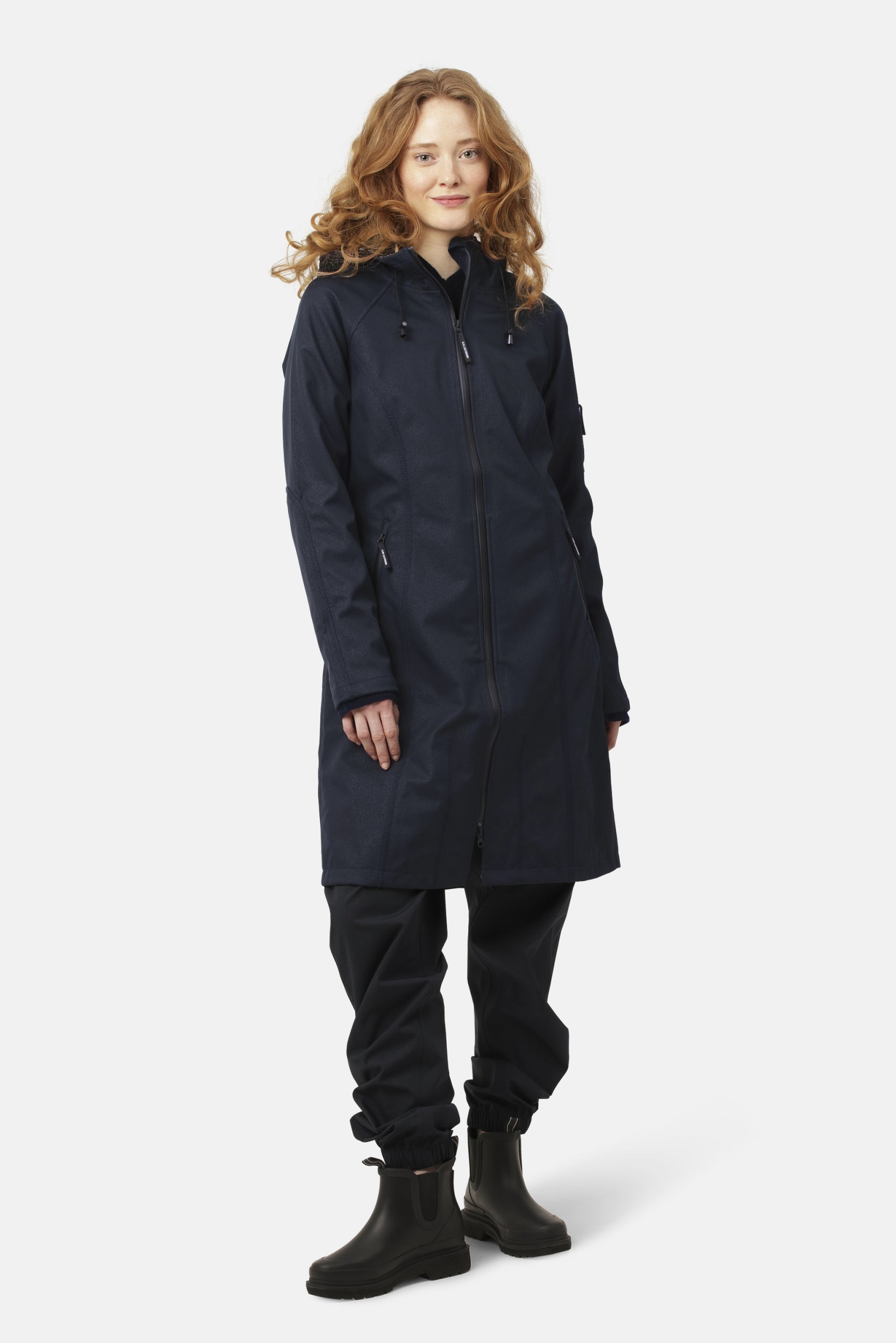 Softshell regenjas lang RAIN37L - 660 Dark Indigo | Dark Indigo | Raincoat | Ilse Jacobsen