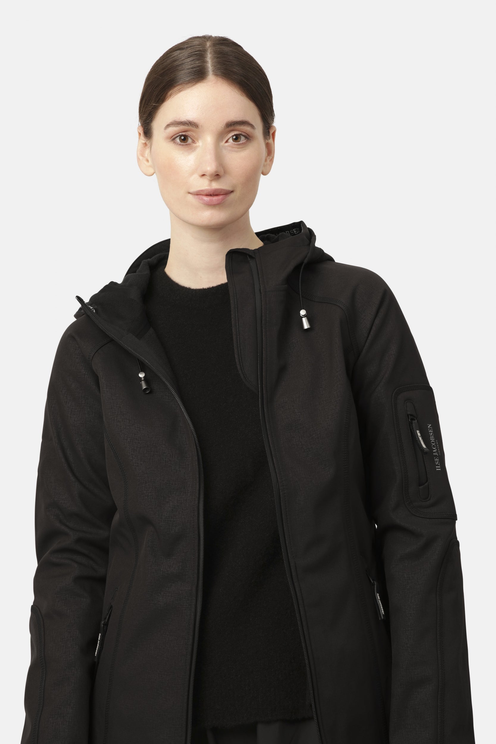 Softshell regenjas RAIN37 - 001 Black | Black | Raincoat | Ilse Jacobsen