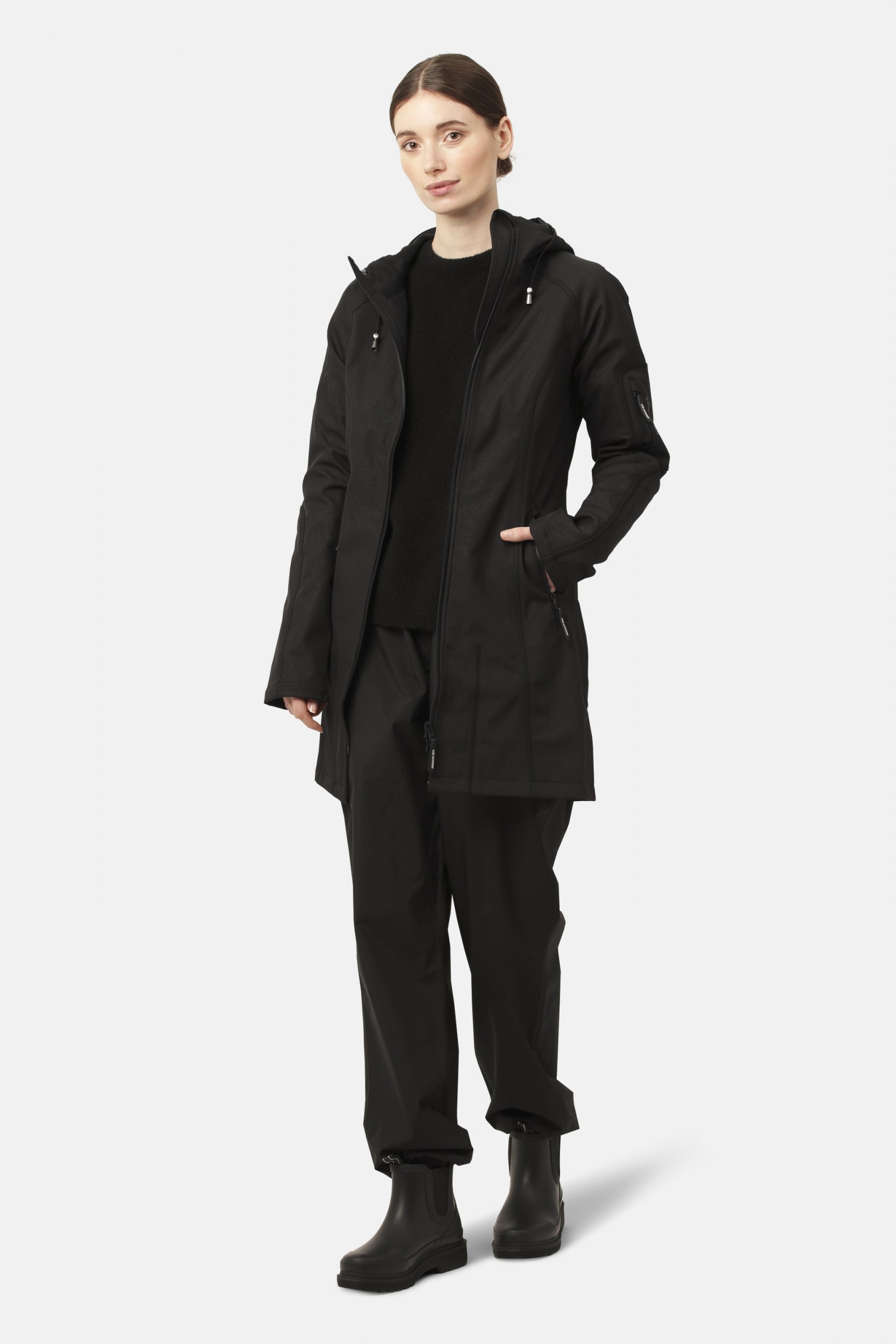 Softshell regenjas RAIN37 - 001 Black | Black | Raincoat | Ilse Jacobsen