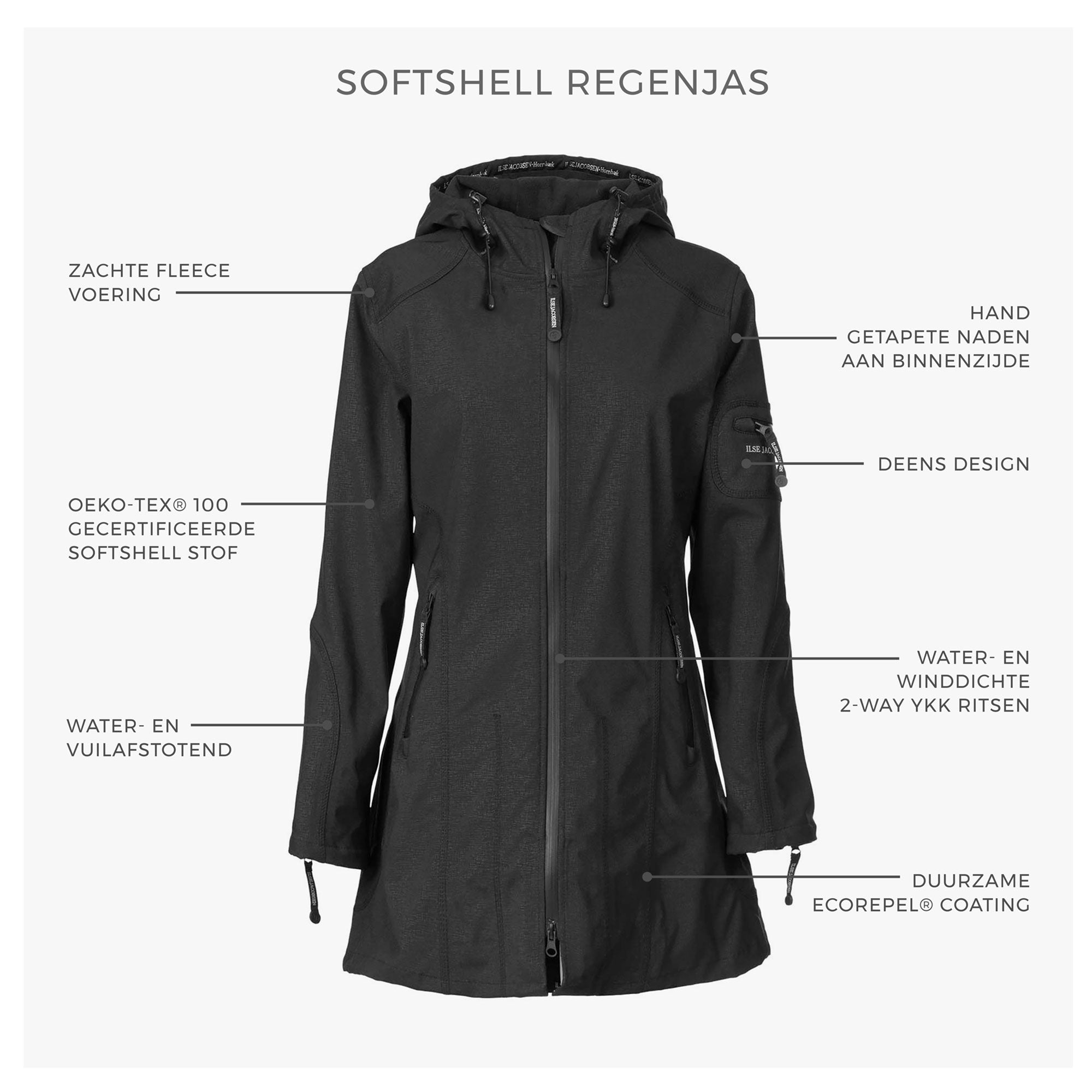 Softshell regenjas RAIN37 - Sangria 933 | Sangria | Raincoat | Ilse Jacobsen