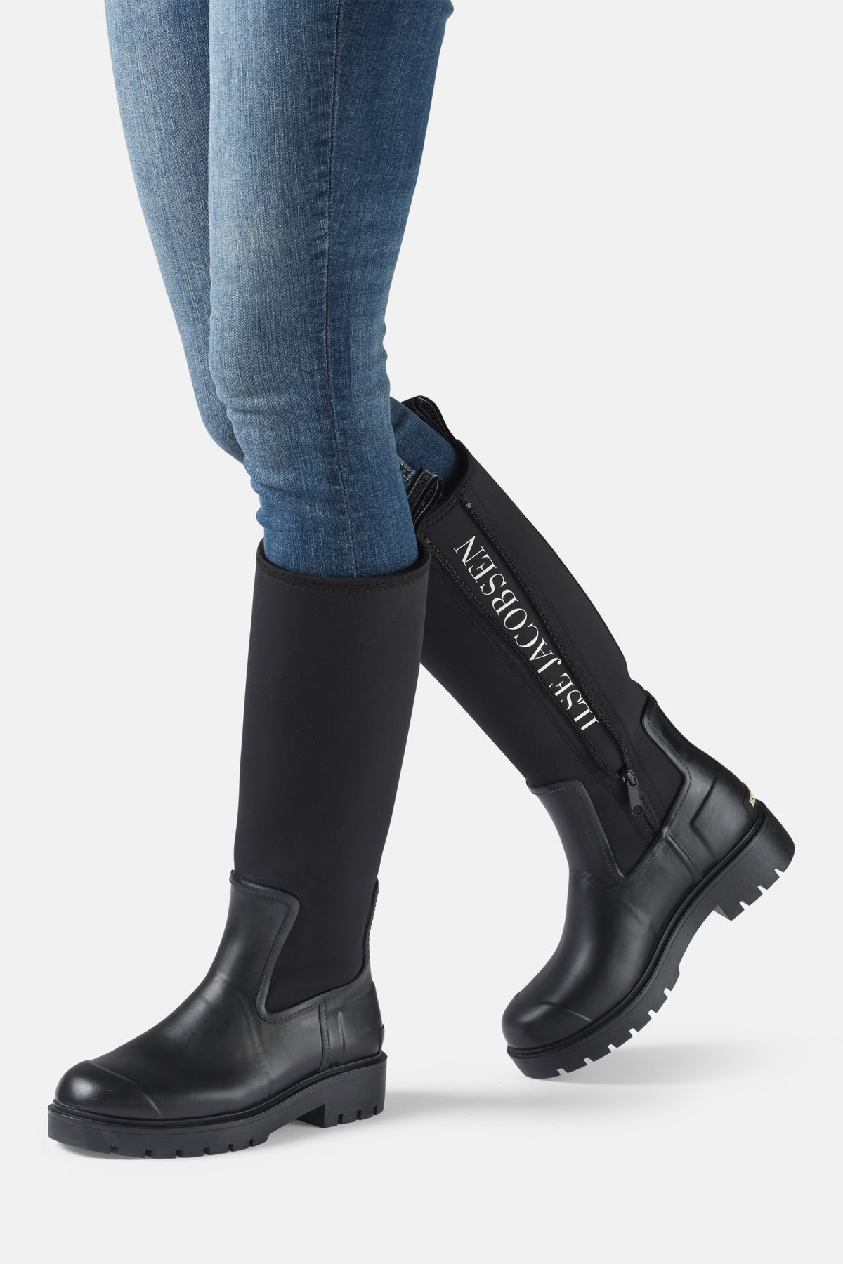 Hoge regenlaarzen RUBSTEP01 | Black Black | Shoes | Ilse Jacobsen