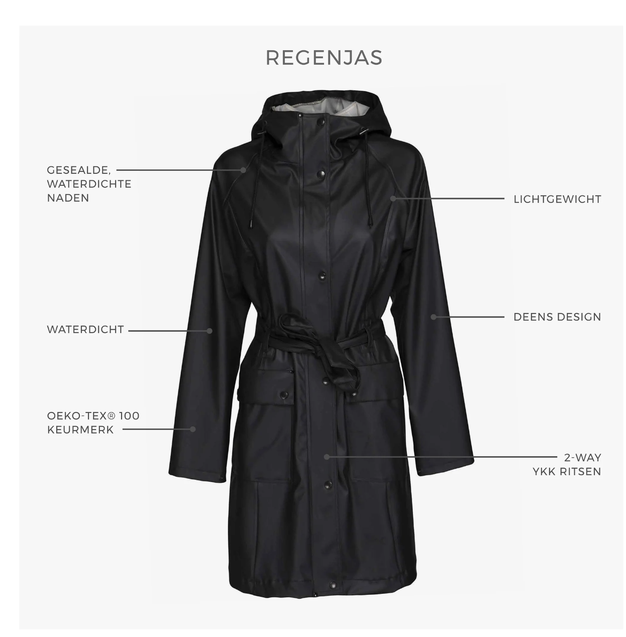 Regenjas RAIN205 - 660 Dark Indigo | Dark Indigo | Raincoat | Ilse Jacobsen
