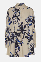 Lange Mouwen Tuniekjurk TENCELLA06P | Sand Artsy Stroke Flower | Shirt | Ilse Jacobsen