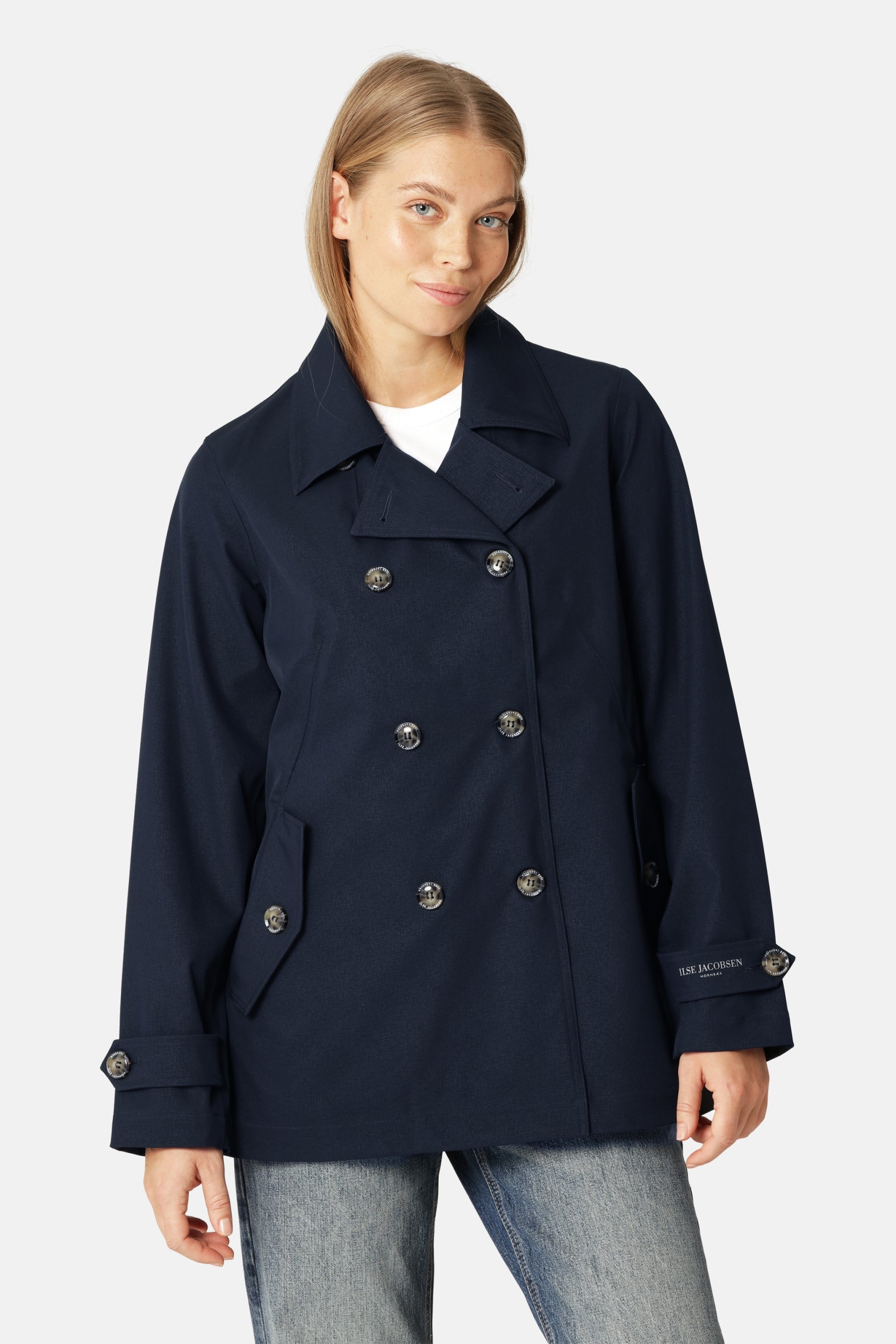 Peacoat TRENCHRAIN02- 660 Dark Indigo | Dark Indigo | Coat | Ilse Jacobsen