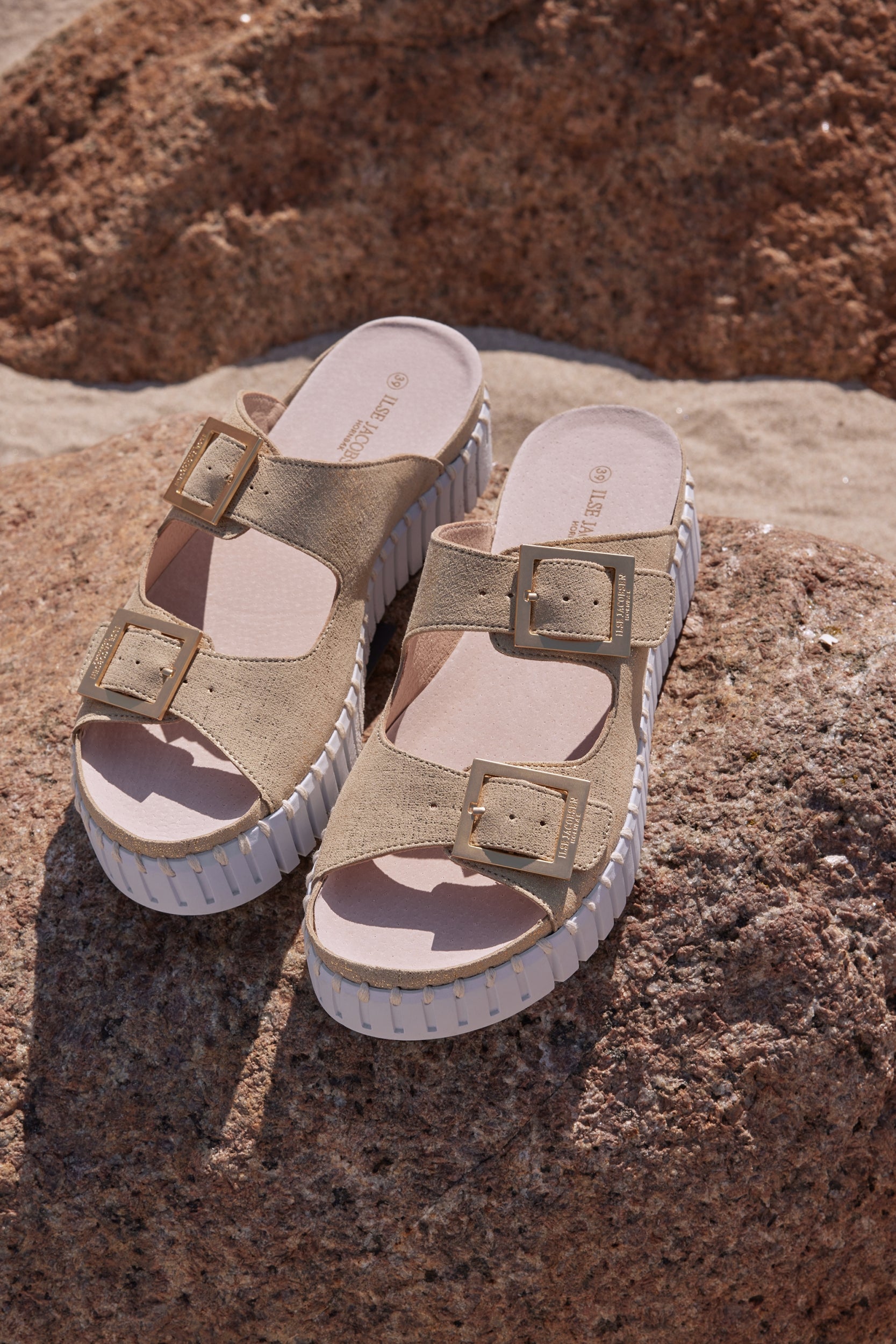 Sandalen met verstelbare band TULIP1032 - 780100 Platin White | Platin White | Sandals | Ilse Jacobsen