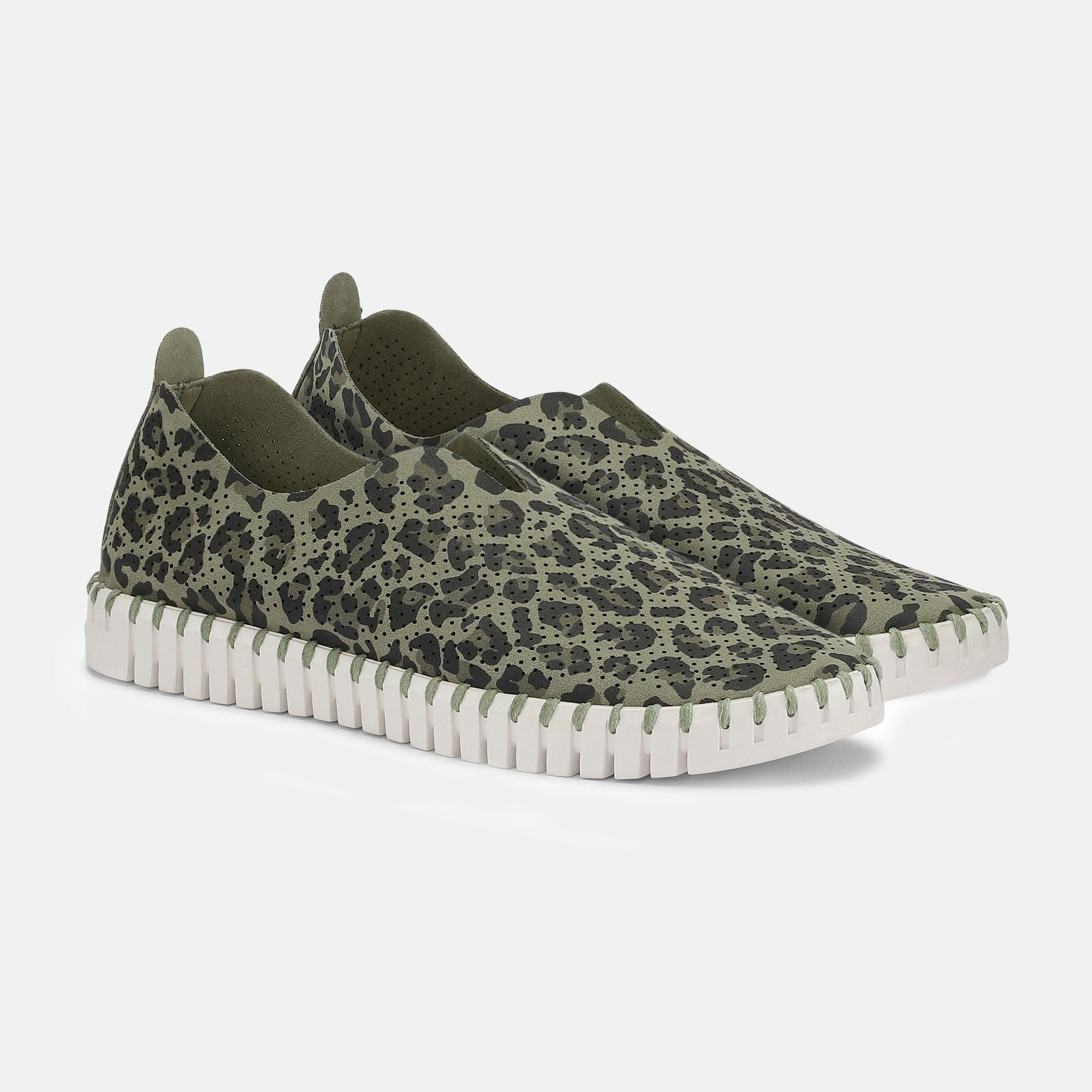 Instappers TULIP139LEO - 410 Army | Army | Shoes | Ilse Jacobsen