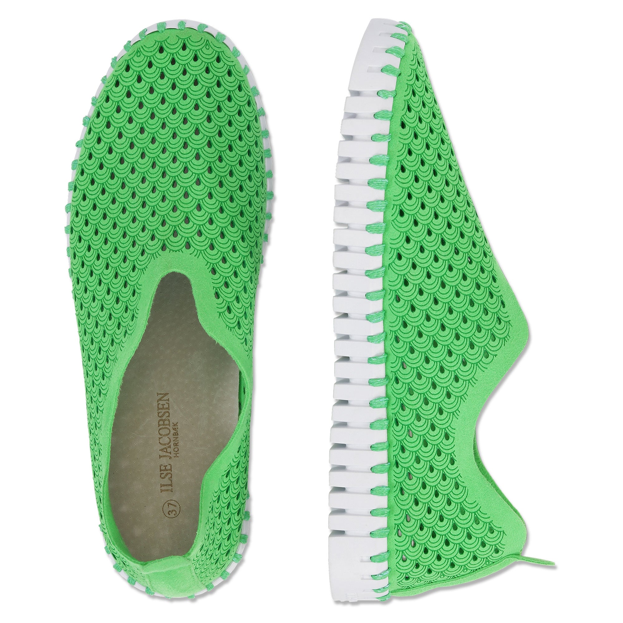 Instappers Tulip139 witte zool - 495 Bright Green | Bright Green | Shoes | Ilse Jacobsen
