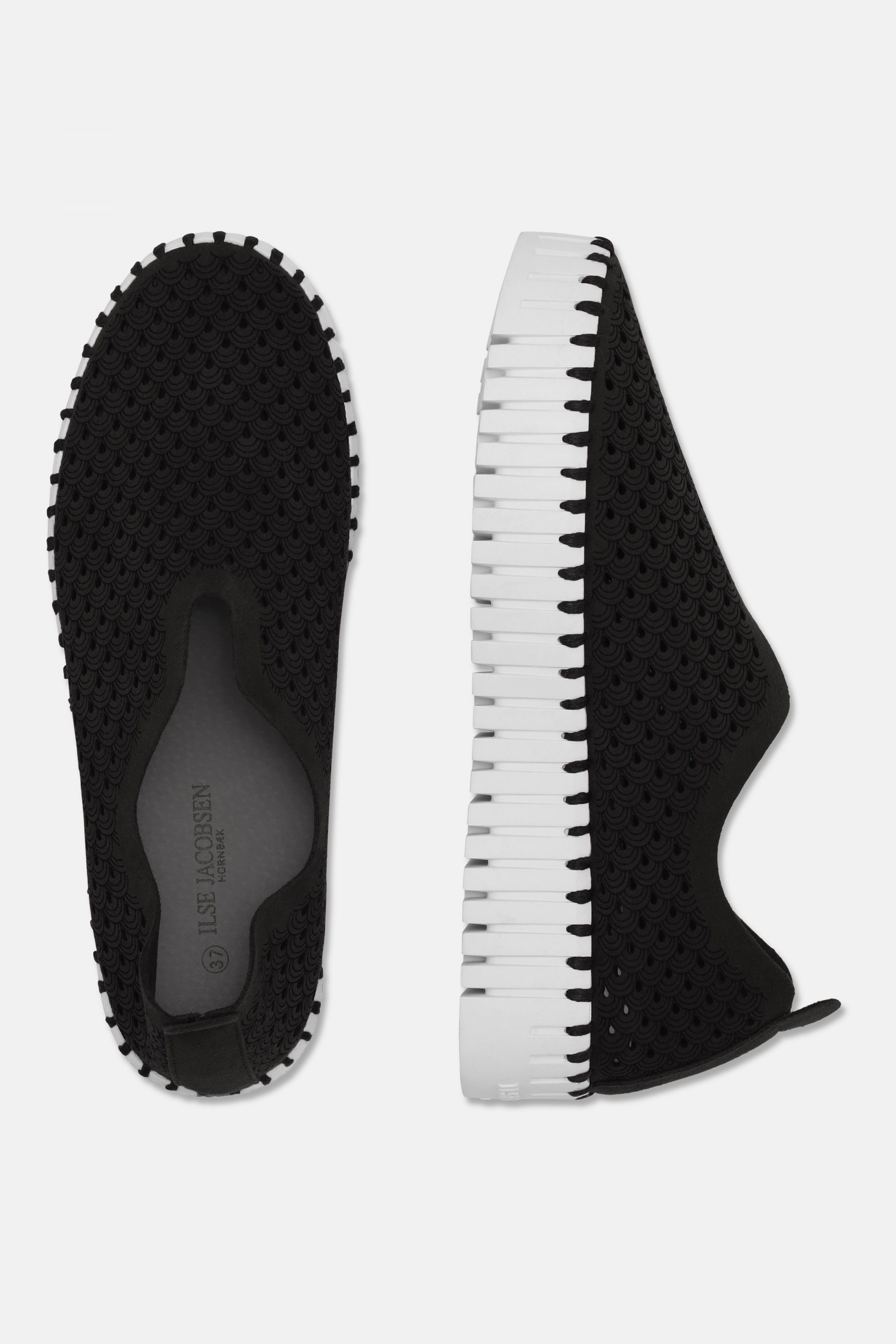 Instappers Platform TULIP3373W witte zool | Black | Shoes | Ilse Jacobsen