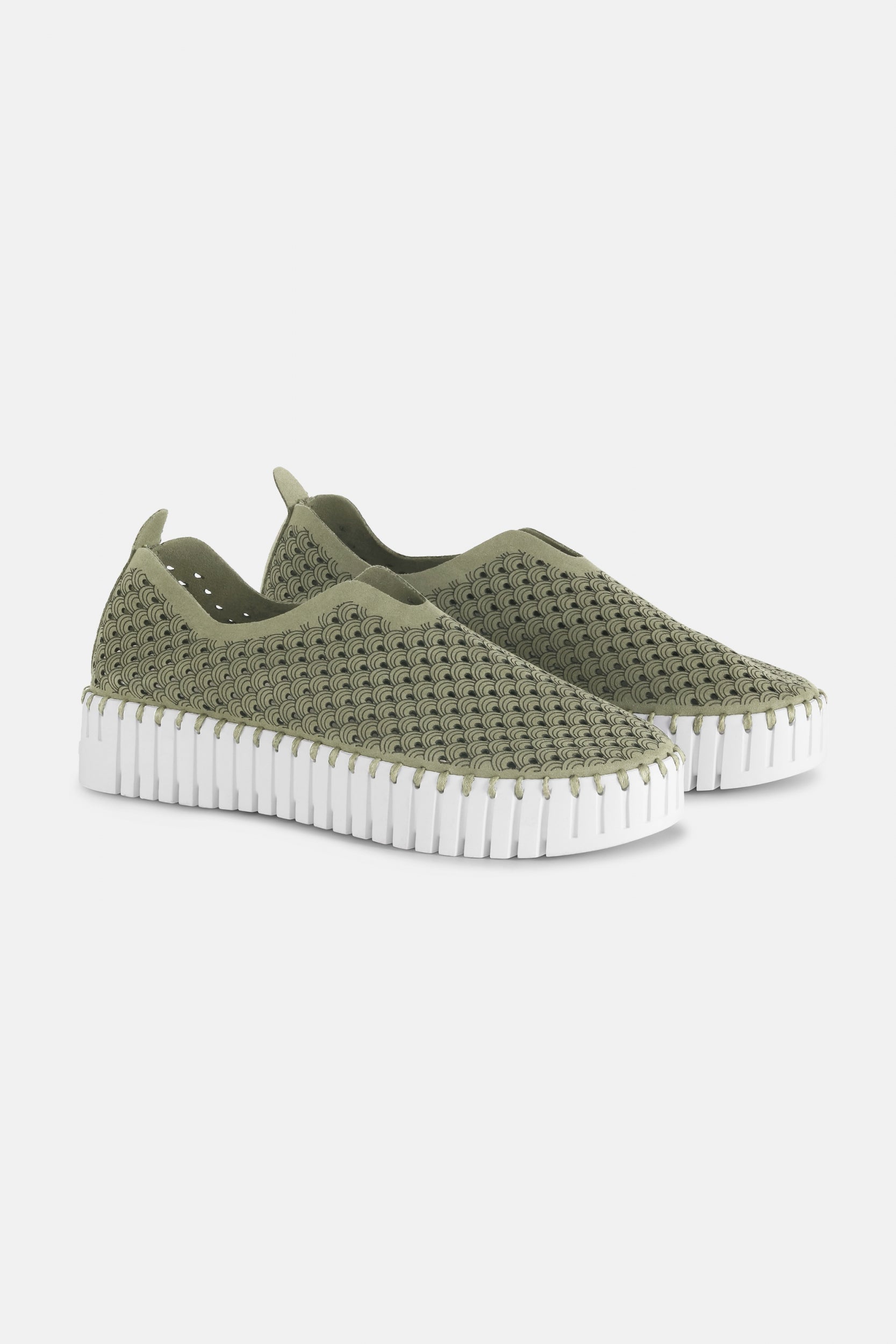 Instappers Platform TULIP3373W witte zool - 410 Army | Army | Shoes | Ilse Jacobsen