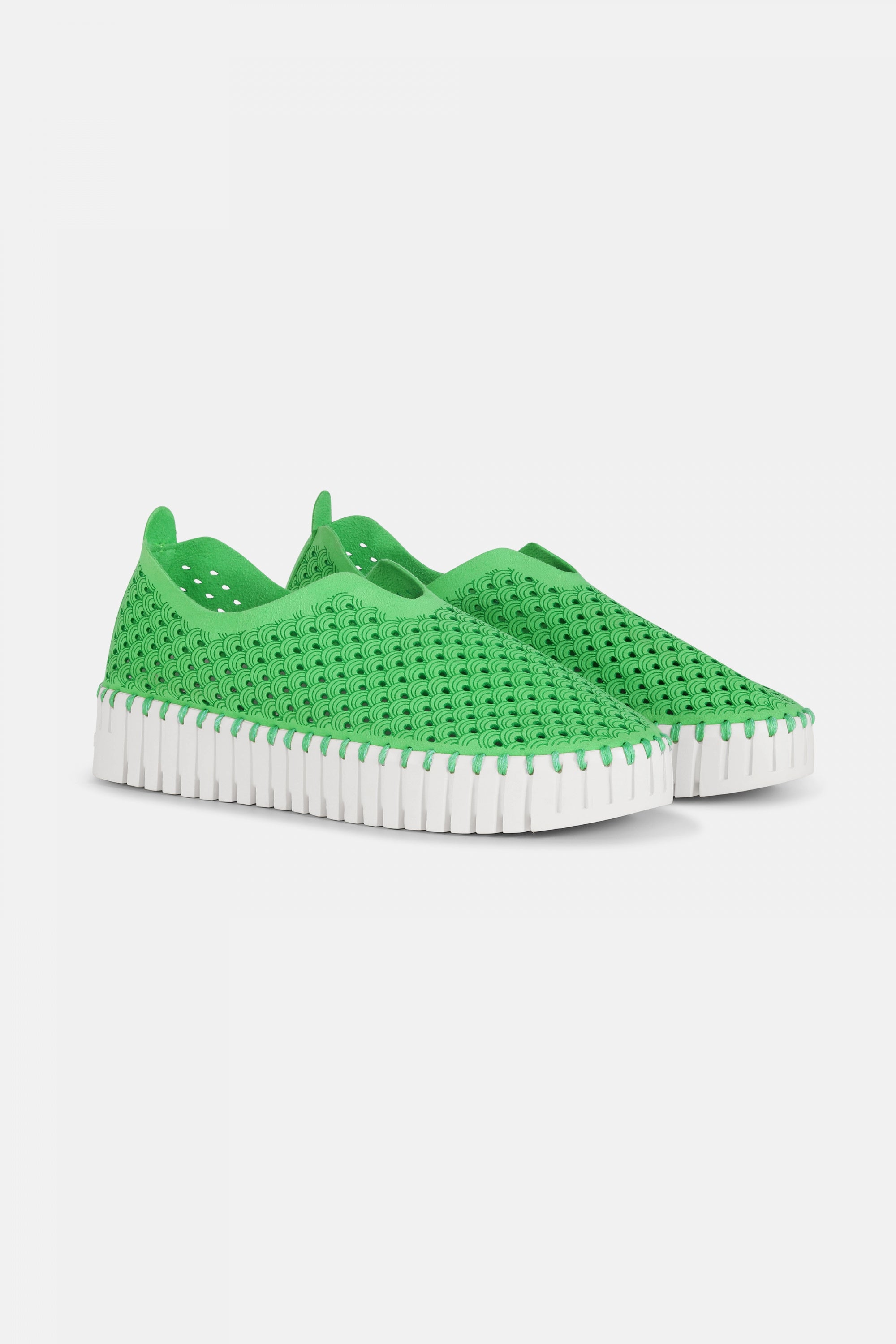 Instappers Platform TULIP3373W witte zool - 495 Bright Green | Bright Green | Shoes | Ilse Jacobsen