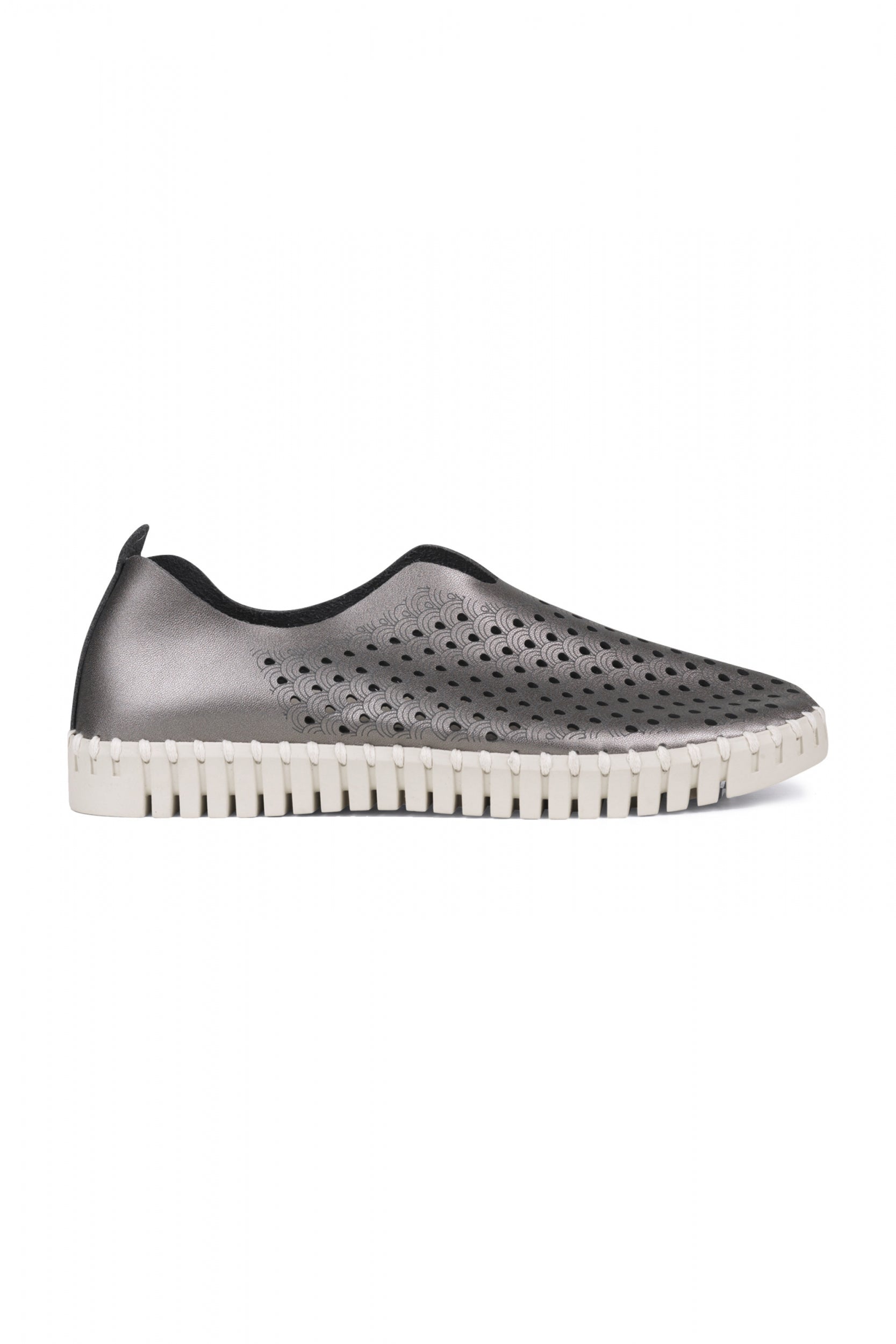 Instappers TULIP3576W witte zool - 718 Gun Metal | Metal | Shoes | Ilse Jacobsen