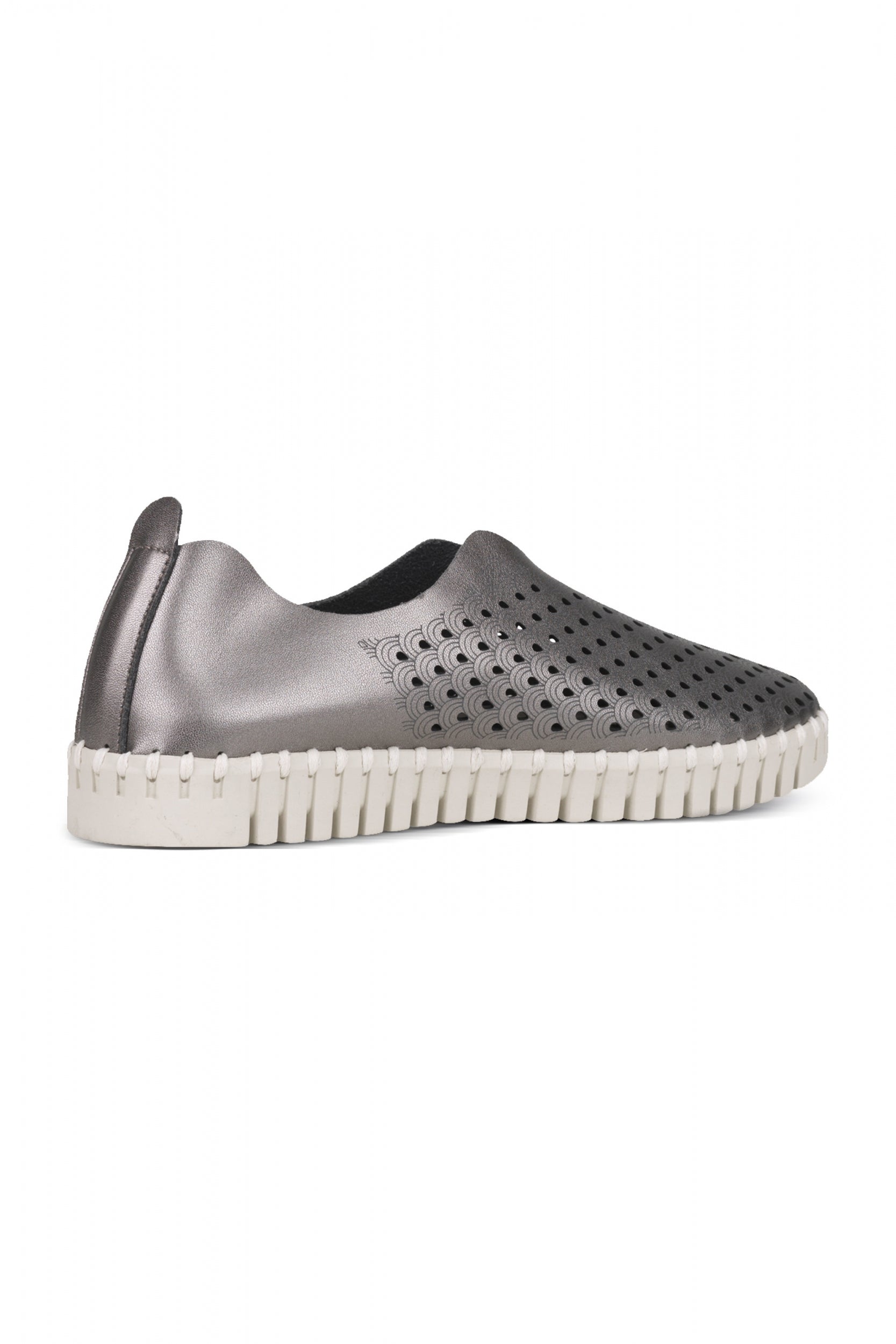 Instappers TULIP3576W witte zool - 718 Gun Metal | Metal | Shoes | Ilse Jacobsen