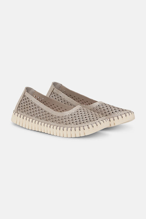 Tulip Ballerina TULIP3578 | Silver Pearled Ivory | Shoes | Ilse Jacobsen