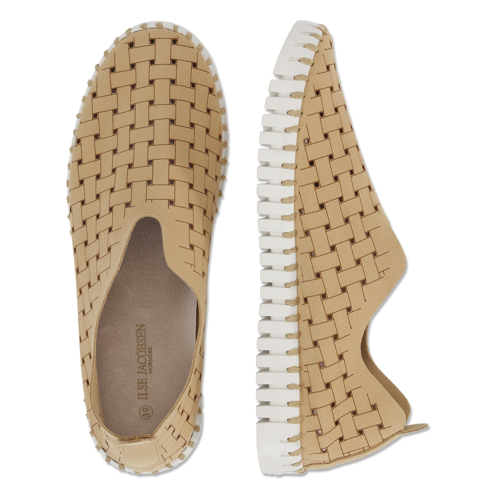 Instappers TULIP4030W witte zool - 110 Latte | Latte | Shoes | Ilse Jacobsen