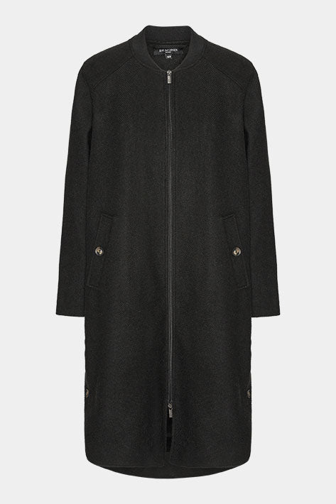 Lange Jas WOOLEN02 - 001 Black | Black | Coat | Ilse Jacobsen