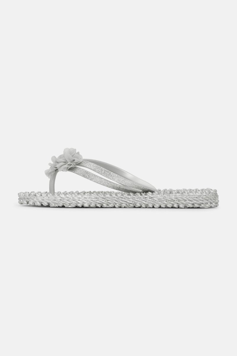 Slippers met Bloemen CHEERFUL18F | Silver | Shoes | Ilse Jacobsen