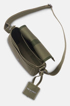 Gebreide crossbodytas KNITTY03 | Greige Dark Olive | Bag | Ilse Jacobsen