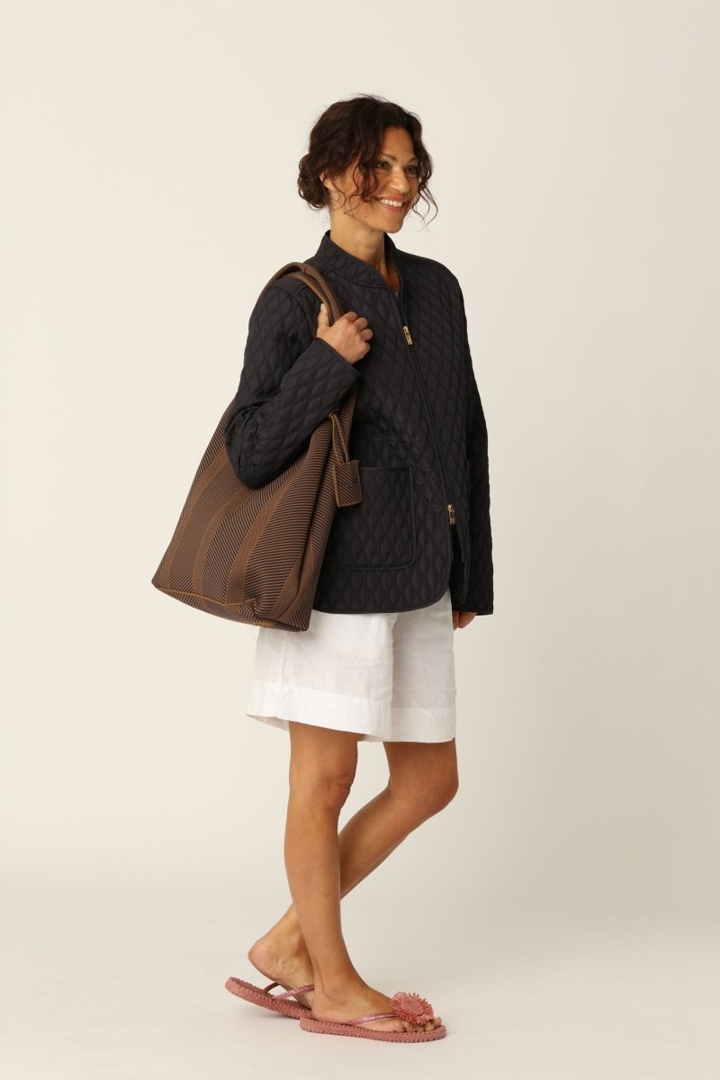 Gebreide Tas KNITTY01 | Dark Indigo Buckhorn Brown | Accessories | Ilse Jacobsen