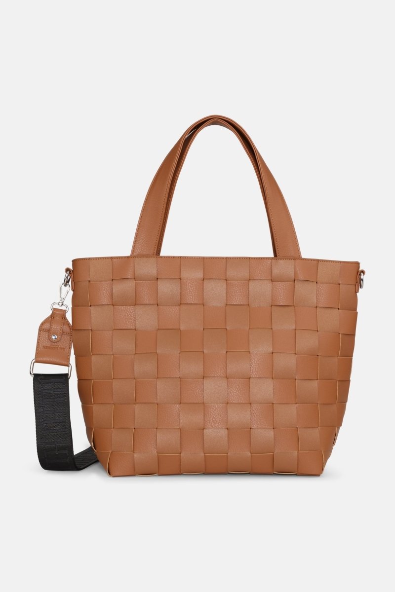 Gevlochten Shoulder Tas met Strap CHIP11 | Cognac | Bag | Ilse Jacobsen
