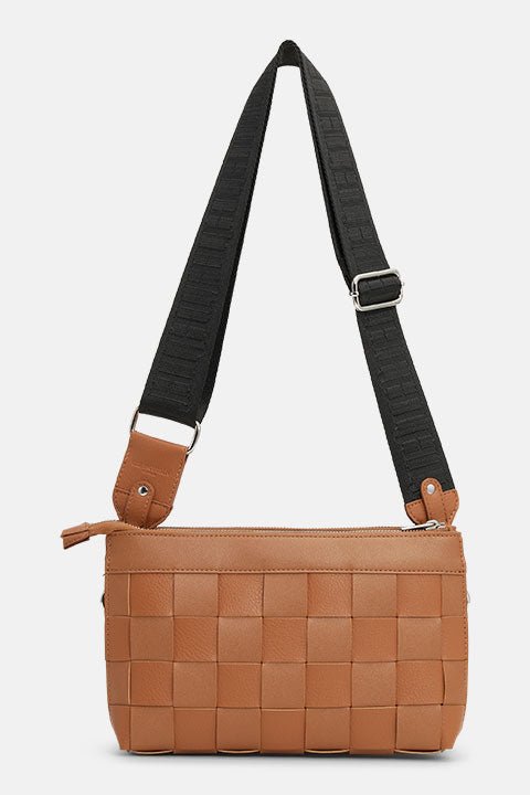 Gevlochten Cross-Body Tas CHIP12 | Cognac | Bag | Ilse Jacobsen