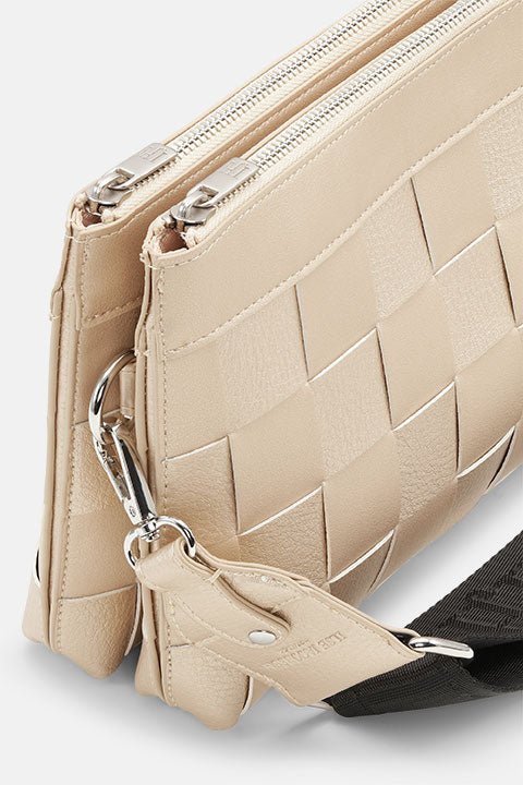Gevlochten Cross-Body Tas CHIP12 | Platin | Bag | Ilse Jacobsen