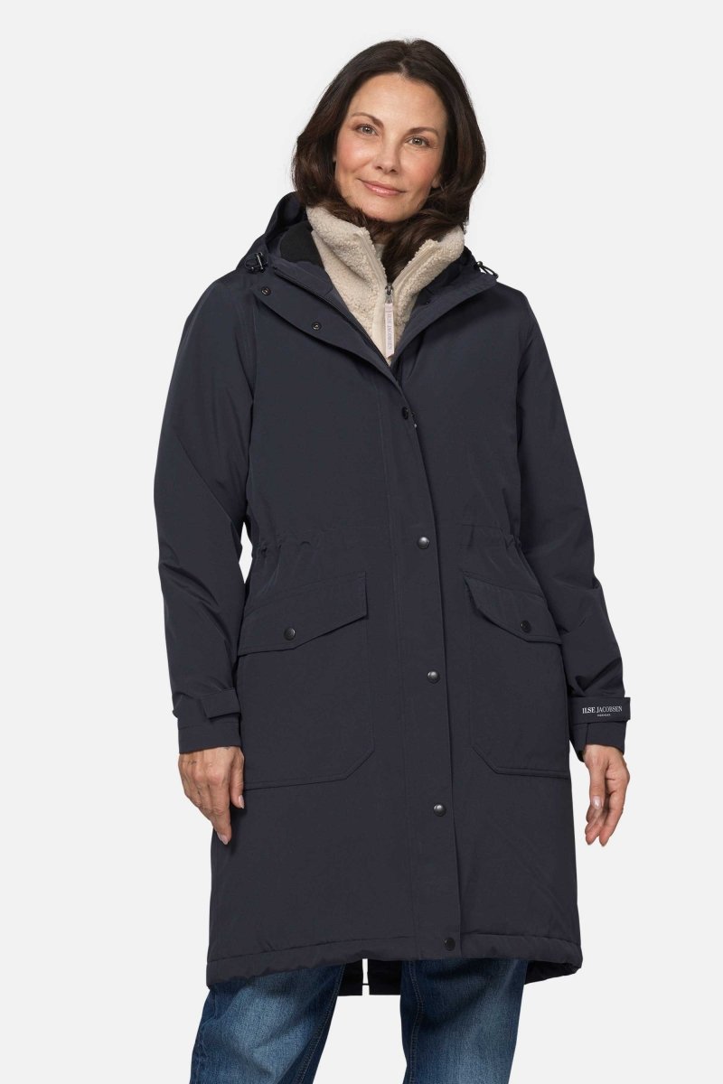 Gevoerde regenparka DASHRAIN01 | Dark Indigo | Jacket | Ilse Jacobsen