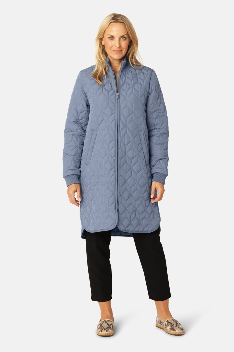 Gewatteerde jas ART06 | Grey Blue | Coat | Ilse Jacobsen