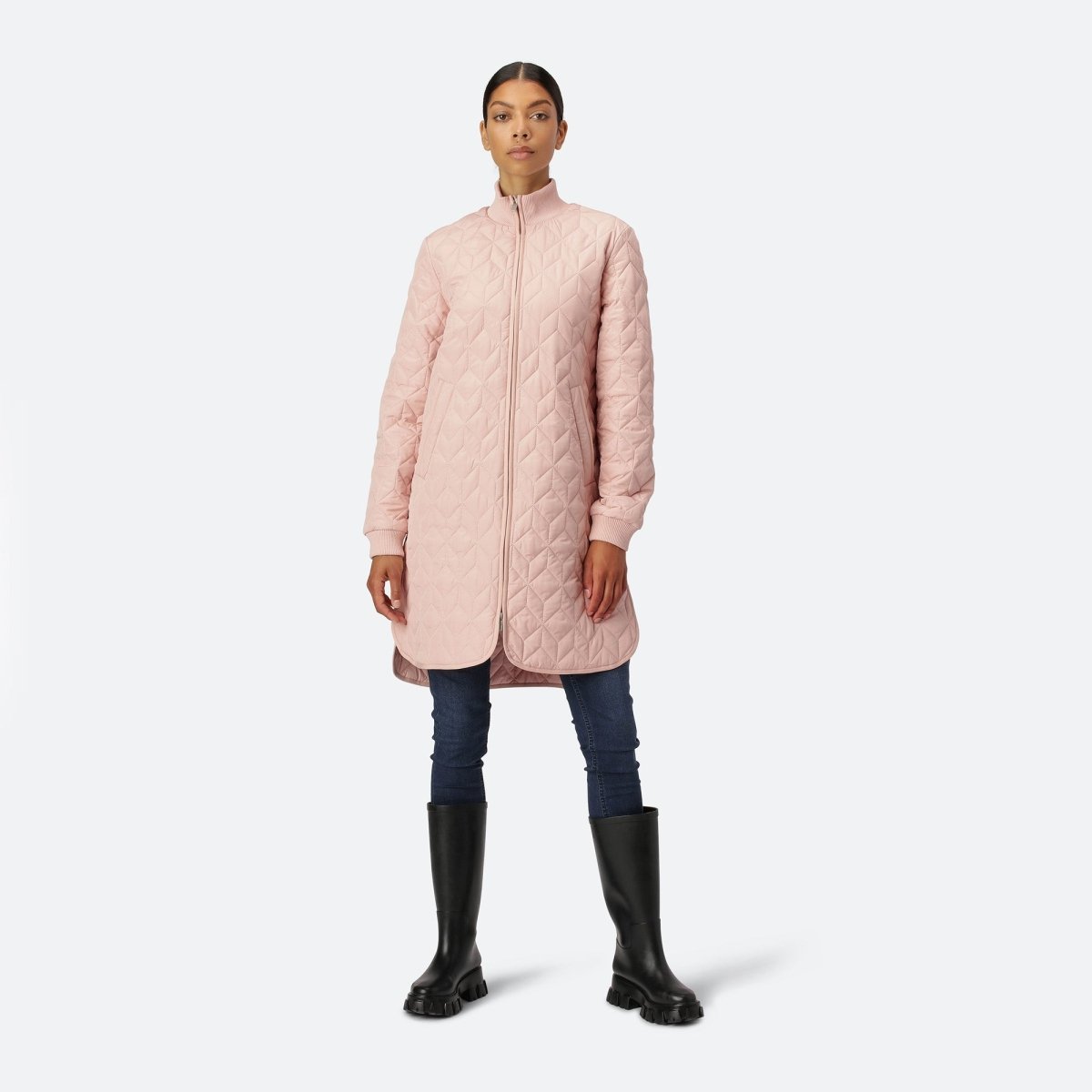 Gewatteerde jas ART06 | Pale Pink | Coat | Ilse Jacobsen