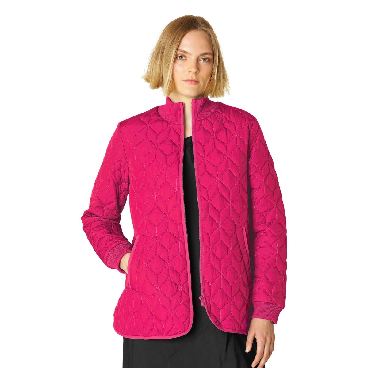 Gewatteerde Jas ART40 | Magenta | Coat | Ilse Jacobsen