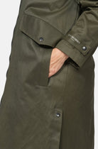 Gewatteerde jas van waxed cotton LAND01 | Army | Coat | Ilse Jacobsen