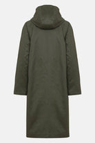 Gewatteerde jas van waxed cotton LAND01 | Army | Coat | Ilse Jacobsen