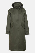 Gewatteerde jas van waxed cotton LAND01 | Army | Coat | Ilse Jacobsen