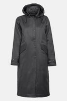 Gewatteerde jas van waxed cotton LAND01 | Dark Brown Check - Ilse Jacobsen