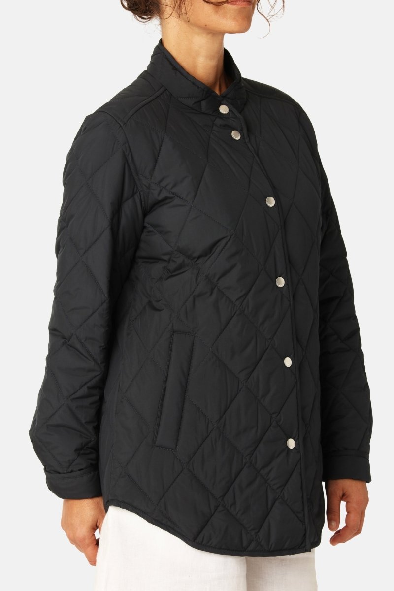 Gewatteerde Shirt Jacket BEAT04 | Dark Indigo | Jacket | Ilse Jacobsen