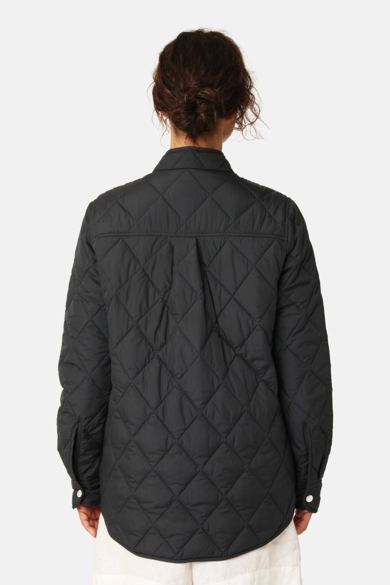 Gewatteerde Shirt Jacket BEAT04 | Dark Indigo | Jacket | Ilse Jacobsen