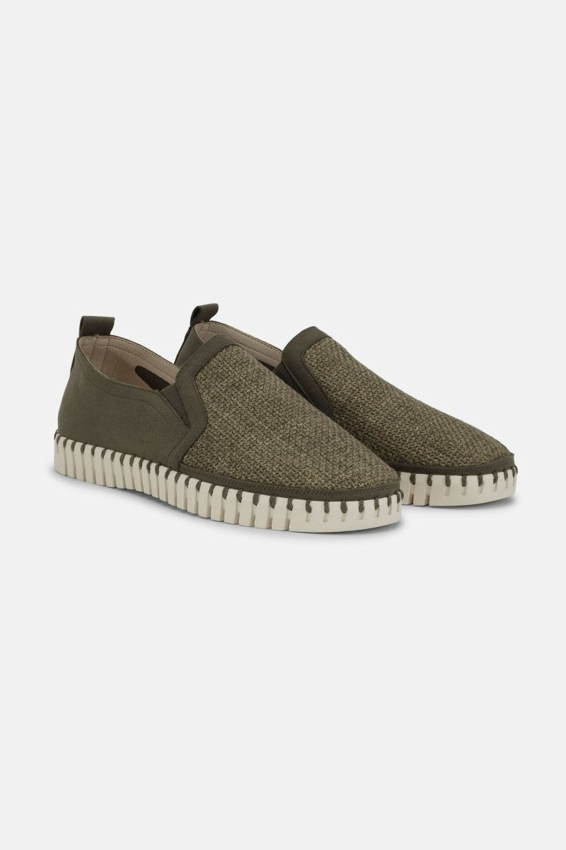 Instappers Heren Tulip3885 beige zool | Deep Olive Pearled Ivory | Shoes | Ilse Jacobsen