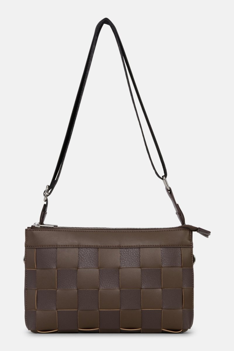 Gevlochten Cross-Body Tas CHIP12 | Chocolate Brown | Bag | Ilse Jacobsen
