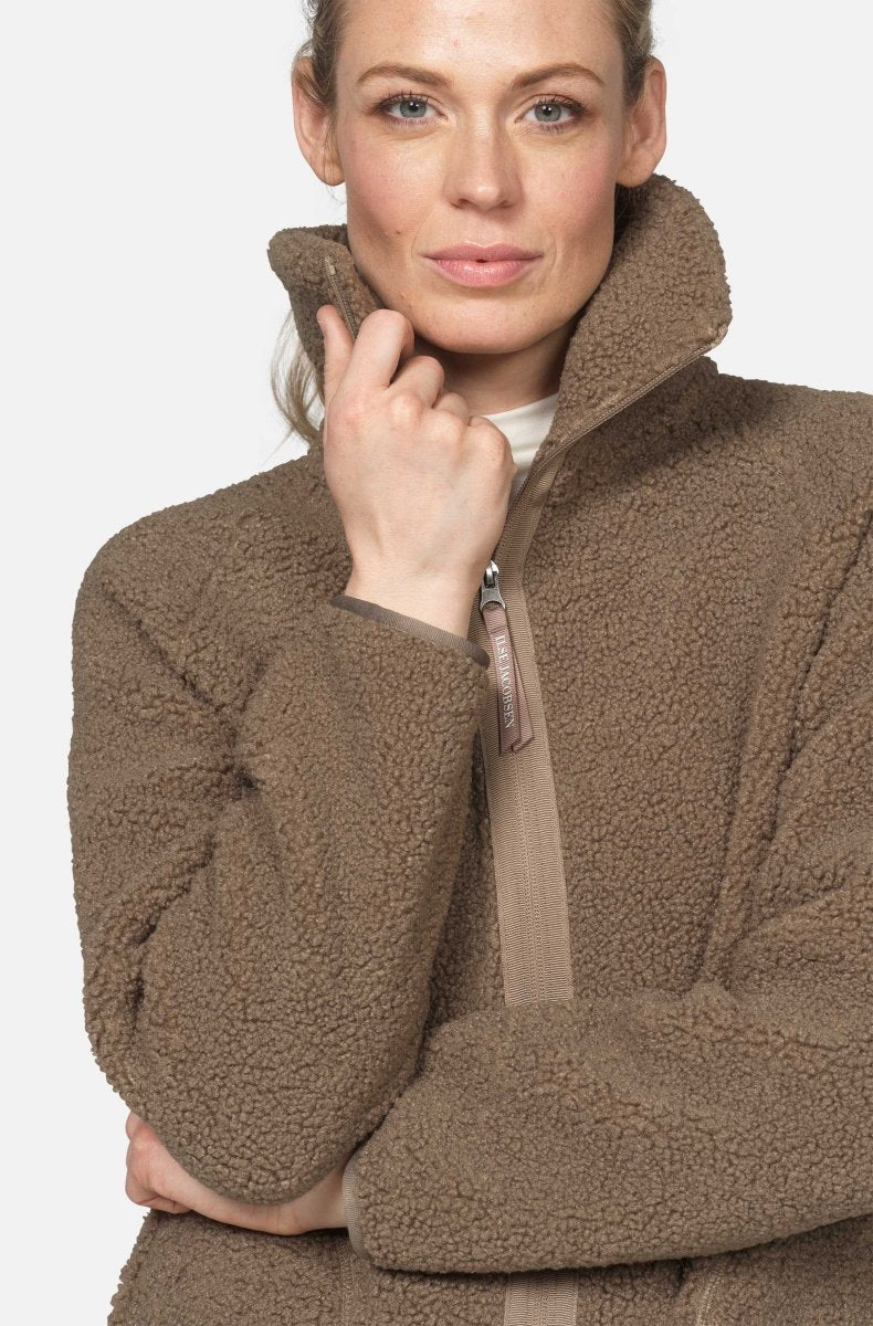 Kort teddyjack BONDEDPILE01 | Greige | Jacket | Ilse Jacobsen