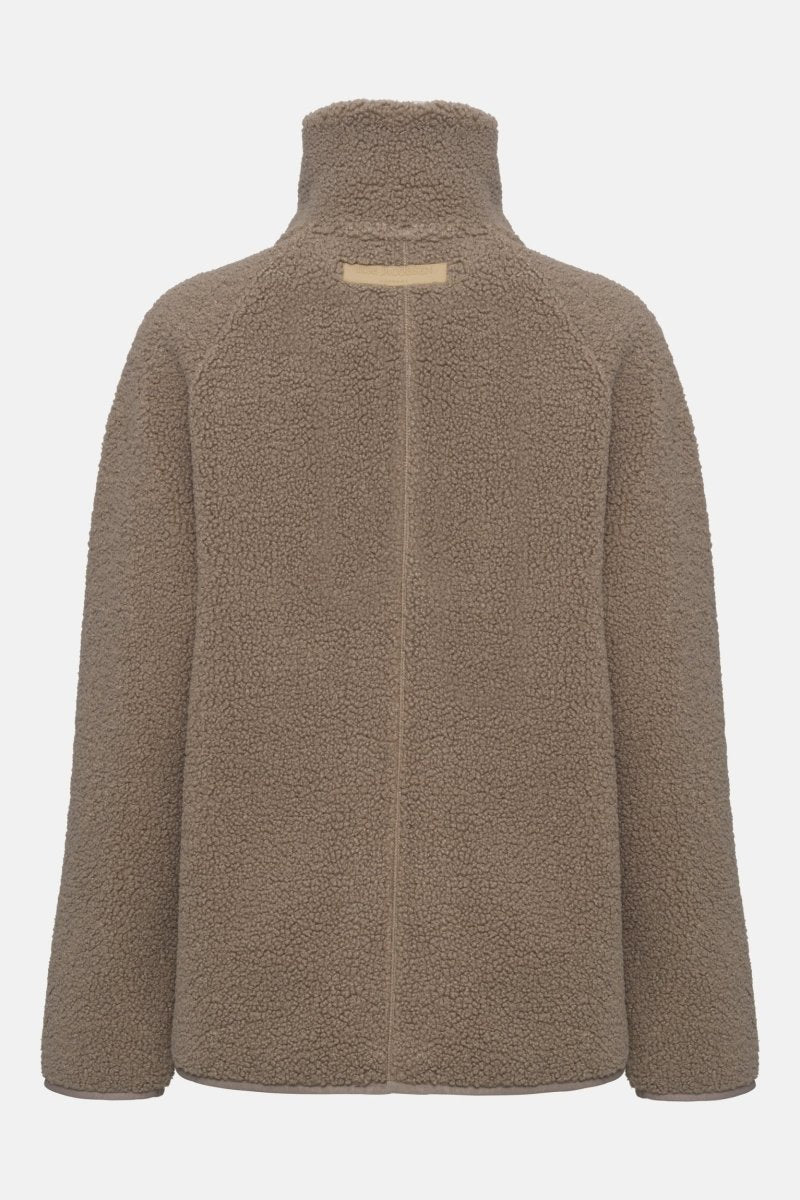 Kort teddyjack met rits BONDEDPILE01 | Greige | Jacket | Ilse Jacobsen